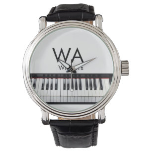 Monogram add initial letter name text piano music  watch