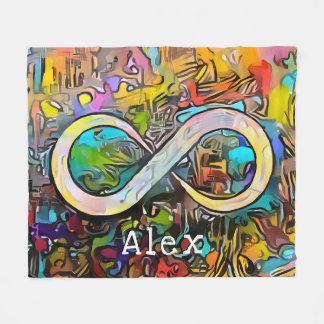 Monogram | Add Name | Infinity Symbol Fleece Blanket