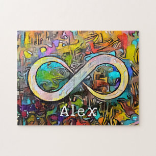 Monogram   Add Name   Infinity Symbol Jigsaw Puzzle