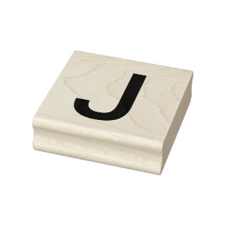 Monogram add name letter alphabet simple minimal t rubber stamp