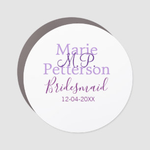 Monogram add name letter bridesmaid wedding maids  car magnet