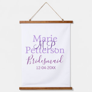 Monogram add name letter bridesmaid wedding maids hanging tapestry