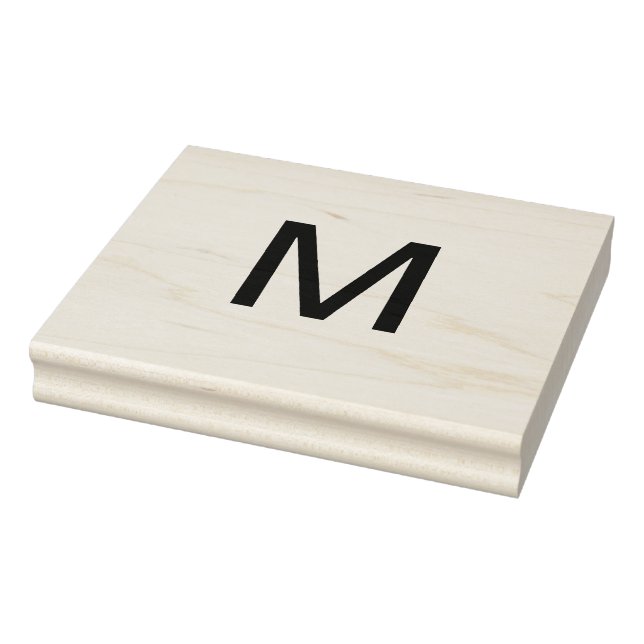 Monogram add name letter initial letter simple rubber stamp (Stamp)