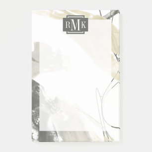 Monogram Add Your Name Monochrome Momentum Post-it Notes