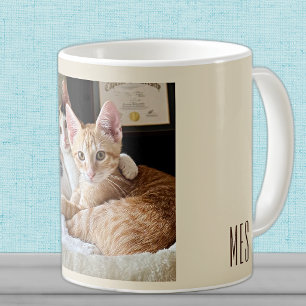 Monogram Add Your Own Photo Cute Pets 11oz or 15oz Coffee Mug