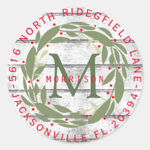 Monogram Address Label  - Christmas