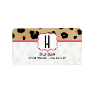 Monogram Address Label -  Leopard Print