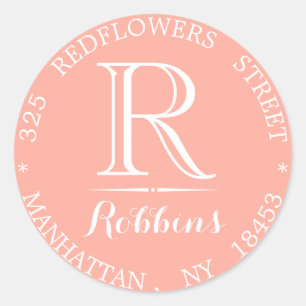 Monogram address sticker