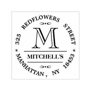 Monogram Address Wedding Stamp
