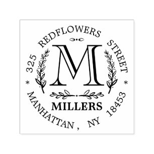 Monogram Address Wedding Stamp