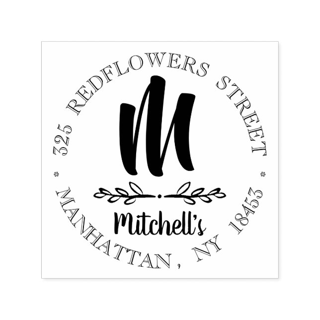 Monogram Address Wedding Stamp (Design)
