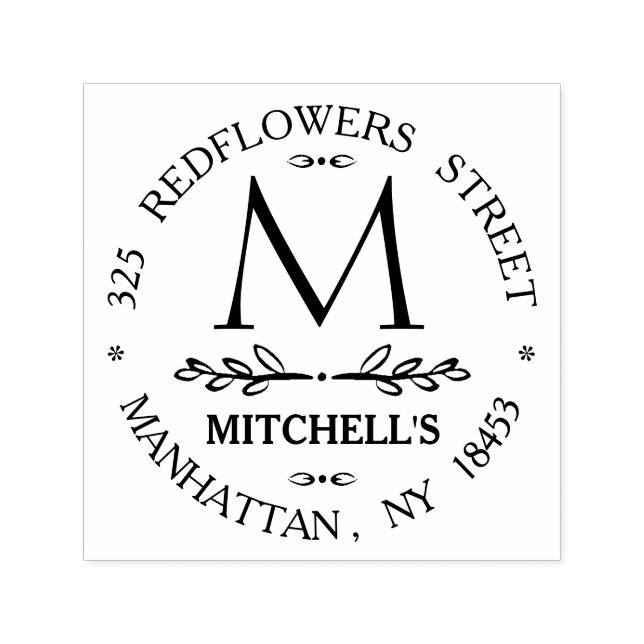 Monogram Address Wedding Stamp (Design)