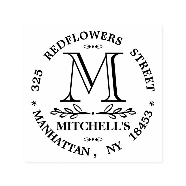 Monogram Address Wedding Stamp (Design)