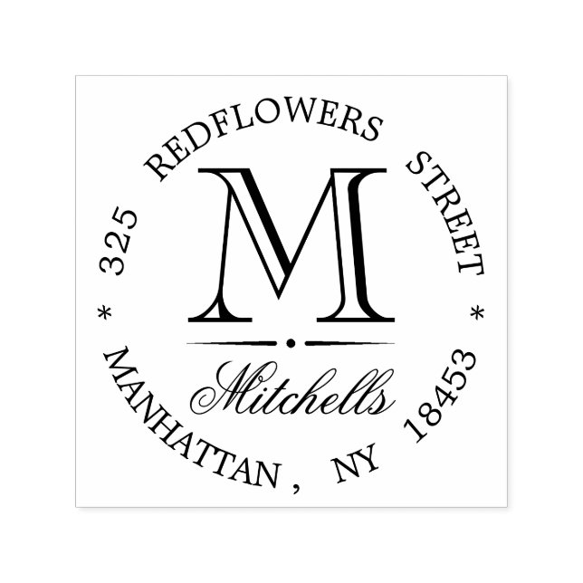 Monogram Address Wedding Stamp (Design)