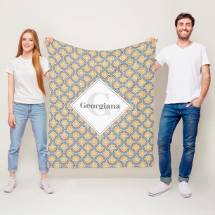 Monogram Aegean Summer Oranges And Lemons Fans Fleece Blanket