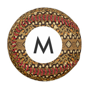 Monogram African cheetah skin pattern 2 Baseball
