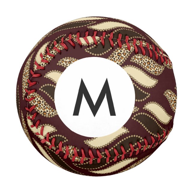 Monogram African cheetah skin pattern Baseball (Front Left)