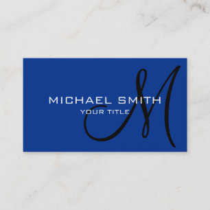 Monogram Air Force blue colour background Business Card