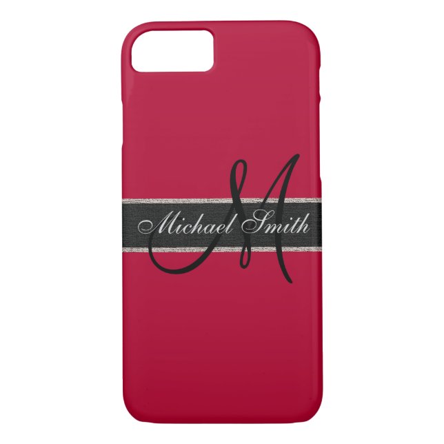 Monogram Alabama crimson Background Case-Mate iPhone Case (Back)