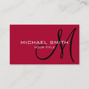 Monogram Alabama crimson colour background Business Card