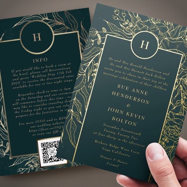 Monogram All in One QR CODE RSVP Website Wedding (Creator Uploaded)