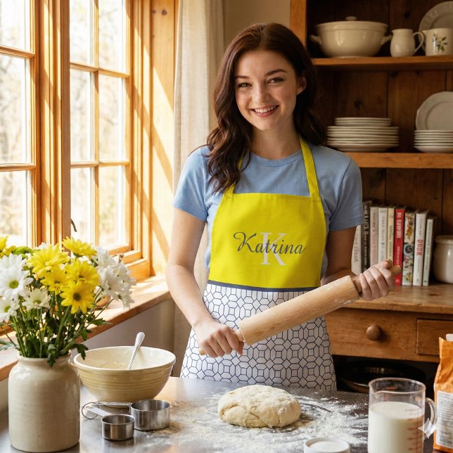 Monogram All-Over Print Apron (This beautiful personalized apron would make a great bridal shower or birthday gift! )