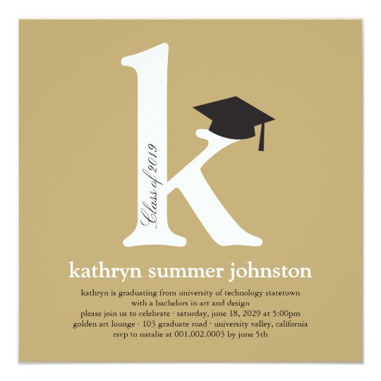 Monogram Alphabet Graduate Graduation Photo Party Card