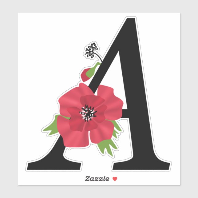 monogram, alphabet, letter A, floral monogram, flo (Sheet)