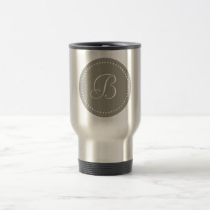 Monogram Aluminium Silver Grey/White Dot Travel Mug