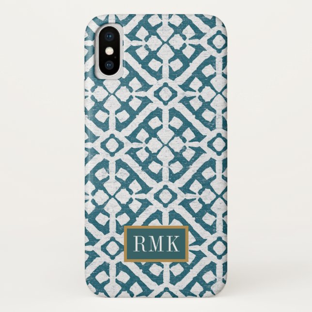 Monogram | Amadora Blue Pattern Case-Mate iPhone Case (Back)