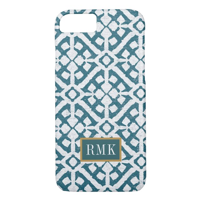 Monogram | Amadora Blue Pattern Case-Mate iPhone Case (Back)