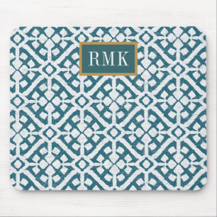 Monogram Amadora Blue Pattern Mouse Mat