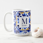 Monogram Amalfi Vietri Italian blue tiles gifts