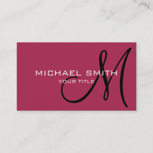 Monogram Amaranth purple colour background Business Card