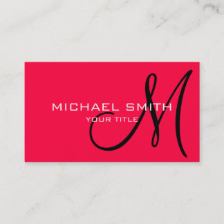 Monogram American rose colour background Business Card