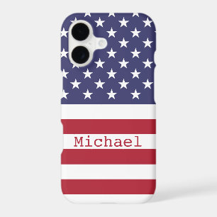 Monogram American USA Flag 4th of July Personalise