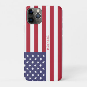 Monogram American USA Flag 4th of July Personalise iPhone 11 Pro Case