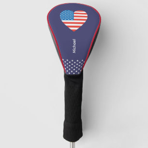 Monogram American USA Flag 4th of July Personalise Golf Head Cover