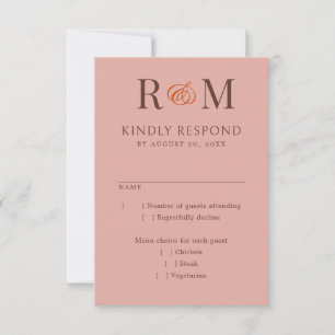 Monogram Ampersand Terracotta Wedding RSVP Card