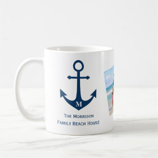 Monogram Anchor Family Beach House Coffee Mug