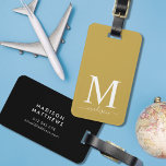 Monogram and Calligraphy with Editable Background Luggage Tag<br><div class="desc">Travel in style with this monogram luggage tag featuring a serif monogram and your name in a calligraphy script on the front. Background colour on the front and back is editable, click customise to change the colour Personalise it by replacing the placeholder text. For more options such as to change...</div>
