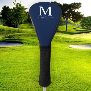 Monogram and Calligraphy with Editable Color Golf Head Cover