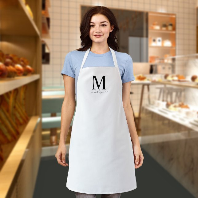 Monogram and Calligraphy with Editable Colour Apron (Creator Uploaded)