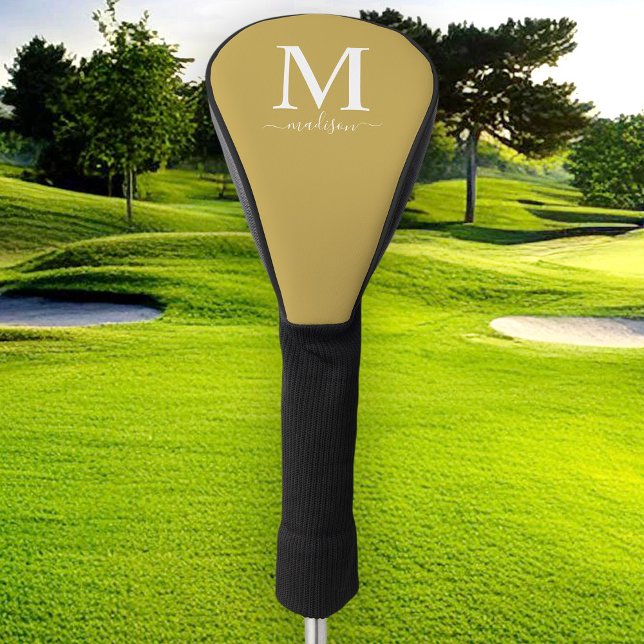Monogram and Calligraphy with Editable Colour Golf Head Cover (Creator Uploaded)