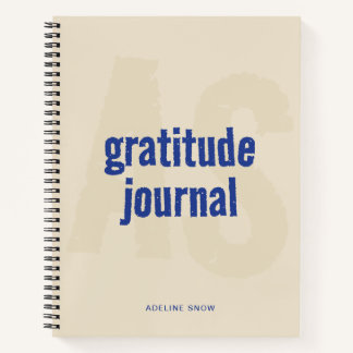 Monogram and Name Gratitude Journal (Blue)