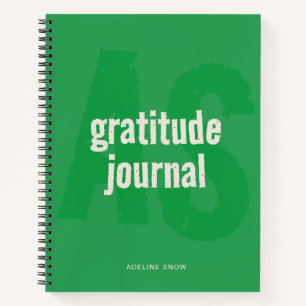Monogram and Name Gratitude Journal (Green)