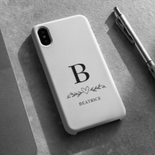 Monogram and Name Heart  iPhone 16 Case