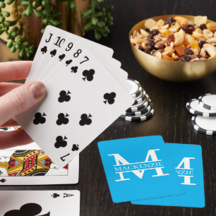 Monogram and Name Personalised Custom Playing Cards