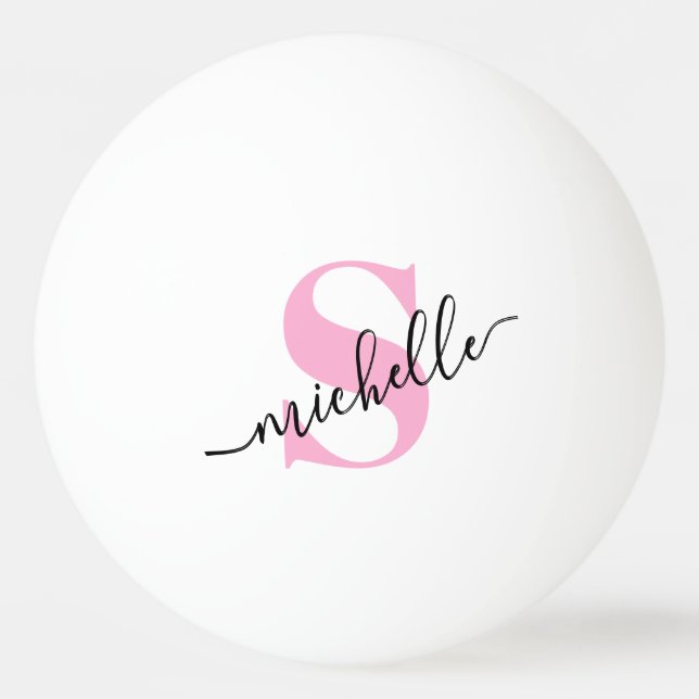 Monogram and Name Script Personalised  Ping Pong Ball (Front)