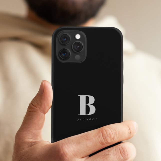 Monogram and name simple custom typography  Case-Mate iPhone case (Creator Uploaded)